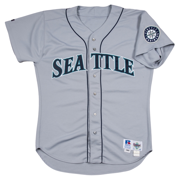 Lot Detail - 1993 Ken Griffey Jr Game Used & Signed Seattle Mariners Road  Jersey (Griffey LOA & Beckett)