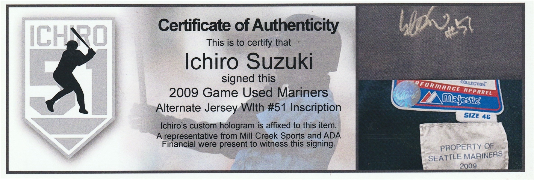 Lot Detail - 2009 ICHIRO SUZUKI SEATTLE MARINERS GAME WORN AND SIGNED ROAD  JERSEY