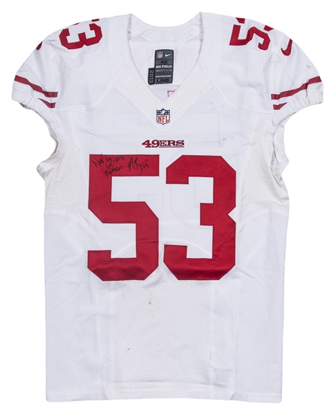Lot Detail - 2013 NaVorro Bowman Game Used, Signed & Inscribed San