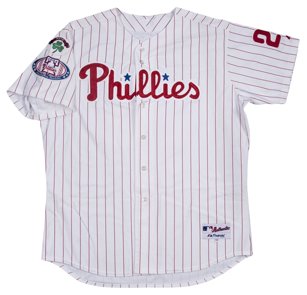 2003-06 Philadelphia Phillies Blank Game Issued Red Jersey BP ST 48 DP26137