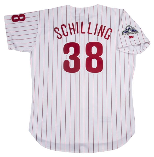 Curt Schilling Signed 35x43 Framed Philadelphia Phillies Jersey (JSA  Hologram)