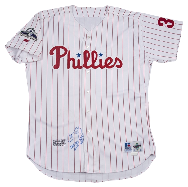 Lot Detail - 1998 Curt Schilling Game Used and Signed Philadelphia Phillies  Professional Model All Star Game Jersey (JSA)