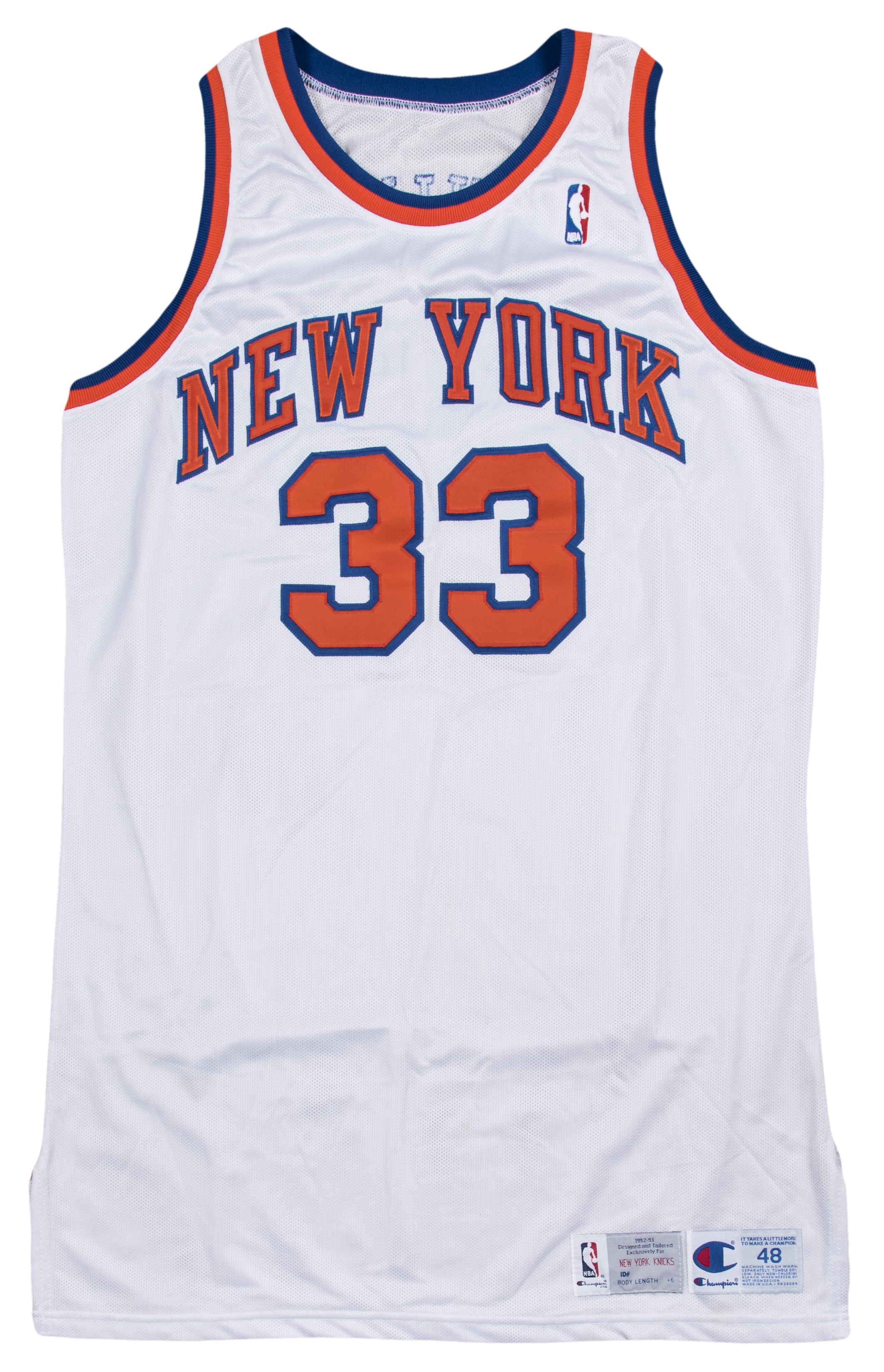 Lot Detail - 1992-93 Patrick Ewing Game Used New York Knicks Jersey