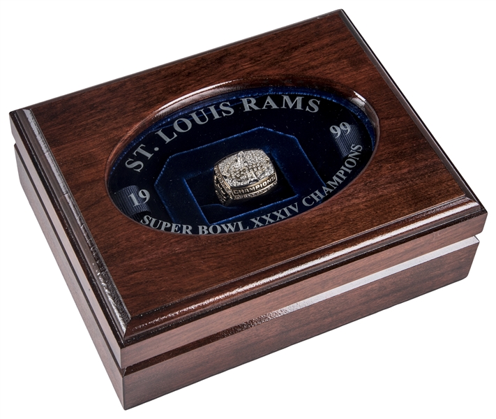 Kurt Warner - 1999 St Louis Rams Super Bowl Ring With Wooden Display Box