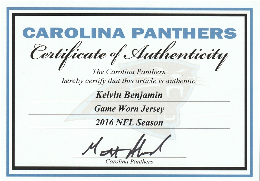 Mens Carolina Panthers Kelvin Benjamin Nike Black Game Jersey