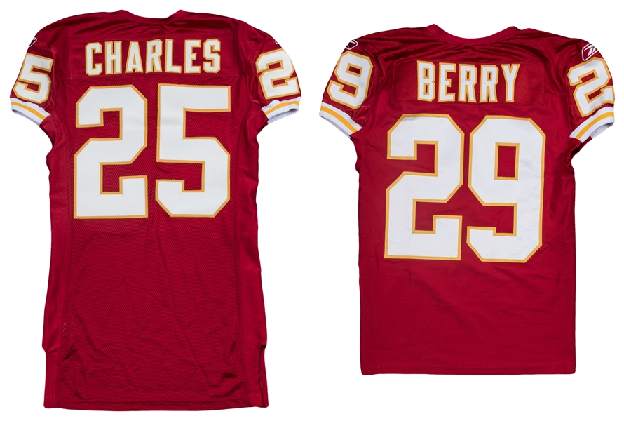 Lot Detail - Lot of (2) Jamaal Charles & Eric Berry Game Issued Kansas City  Chiefs Home Jerseys