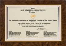 1985 Wayman Tisdale NABC All American Division I Plaque Award (Tisdale Family LOA)