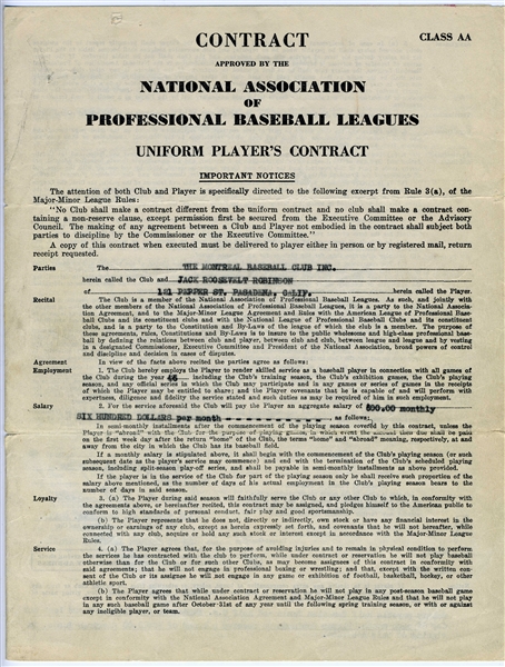 Jackie Robinson's historic baseball contracts that broke the color barrier  up for sale