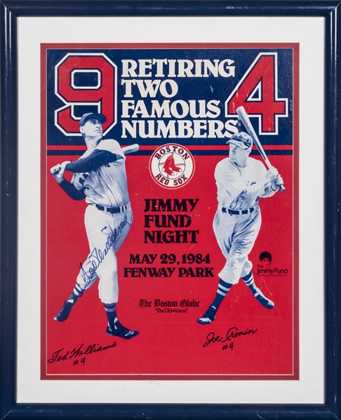 Lot Detail - Ted Williams Signed Boston Red Sox Number Retirement Poster In  22x27 Framed Display (JSA)