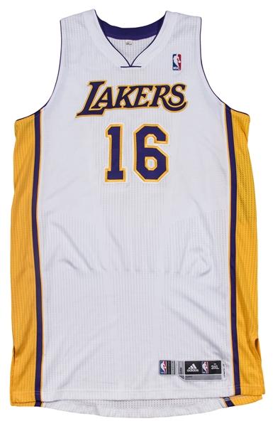Lot Detail - 2012-13 Pau Gasol Game Used Los Angeles Lakers Sunday ...