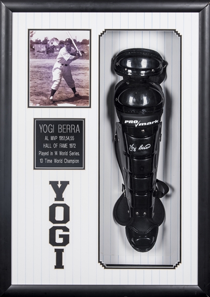 Yogi Berra Signed 32x36 Custom Framed Cut Display with #8 Jersey