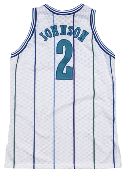3 CHAMPION MADE IN USA CHARLOTTE HORNETS JOHNSON MOURNING JERSEY
