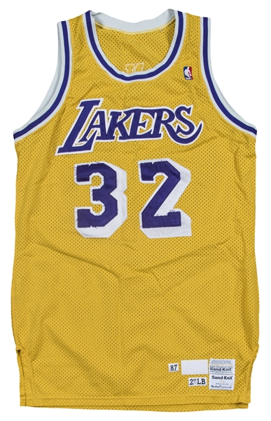 1980-85 Magic Johnson Game Worn Los Angeles Lakers Jersey, MEARS, Lot  #80152