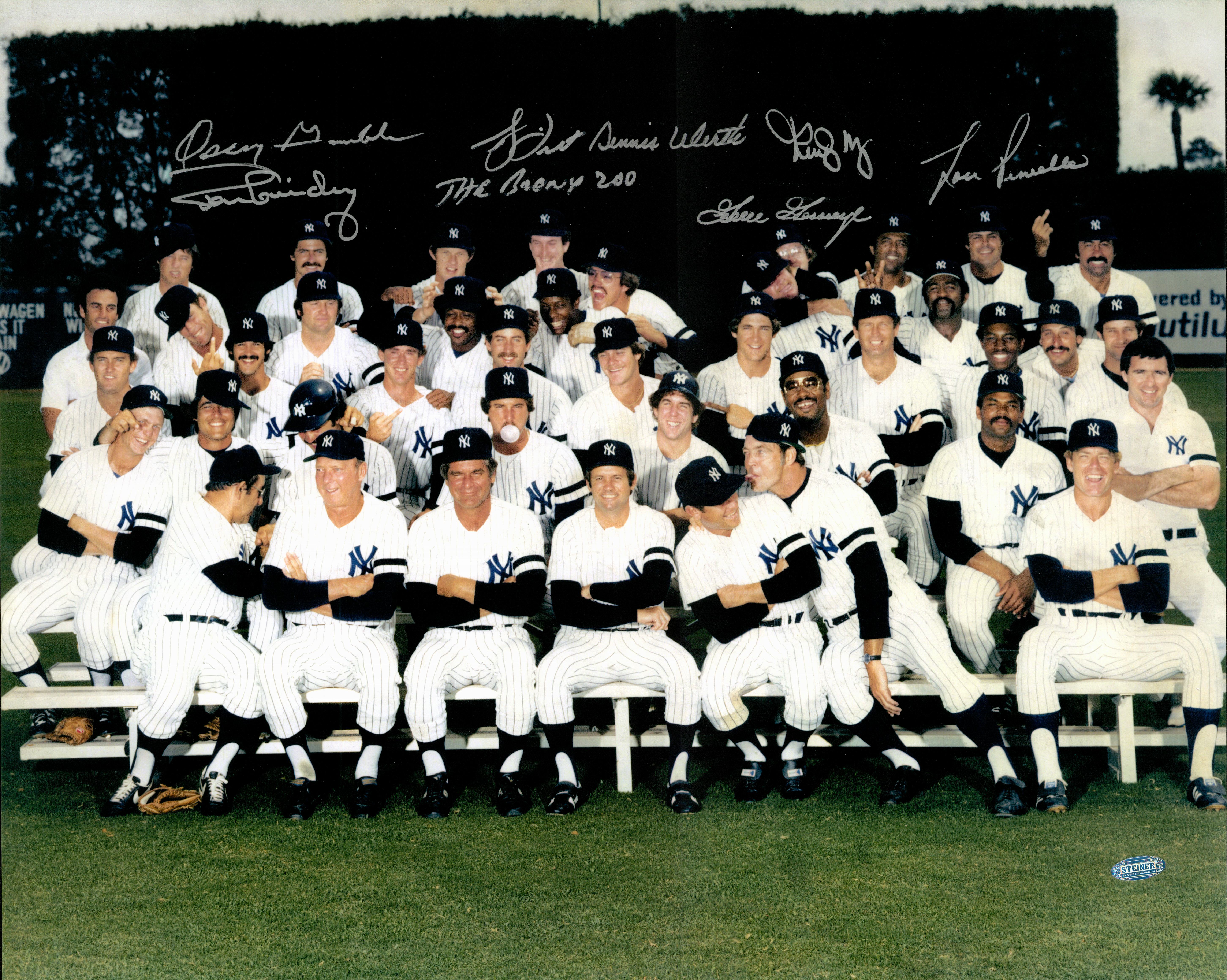 Lot Detail 1978 New York Yankees Multi Signed 16x20 Finger Team Photo With 7 Signatures Steiner