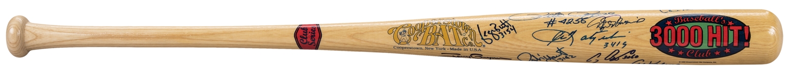 3000 Hit Club Multi Signed Cooperstown Commemorative Bat With 19 Signatures (Beckett)
