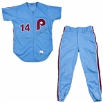 1982 Pete Rose Game Used & Signed Philadelphia Phillies Road Uniform (MEARS A10 & JSA)