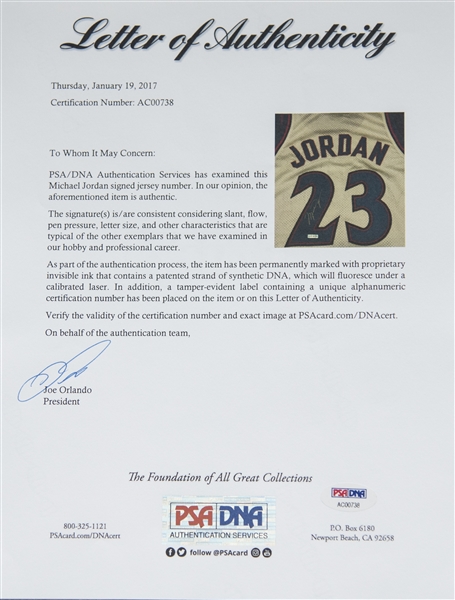 Lot Detail - 2002-03 Michael Jordan Final Career Game Used & Signed  Washington Wizards Road Jersey Photo Matched To 14 Games - Final Jersey  Worn April 16, 2003 (Meigray, Sports Investors, Beckett & Koehler)