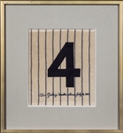 Lou Gehrigs Retired "Number 4"  That Hung in Yankee Stadium - The First Number Retired in Professional Baseball (Yankees LOA)