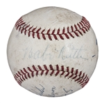 Babe Ruth & Hank Aaron Dual Signed OAL Harridge Baseball (PSA/DNA)