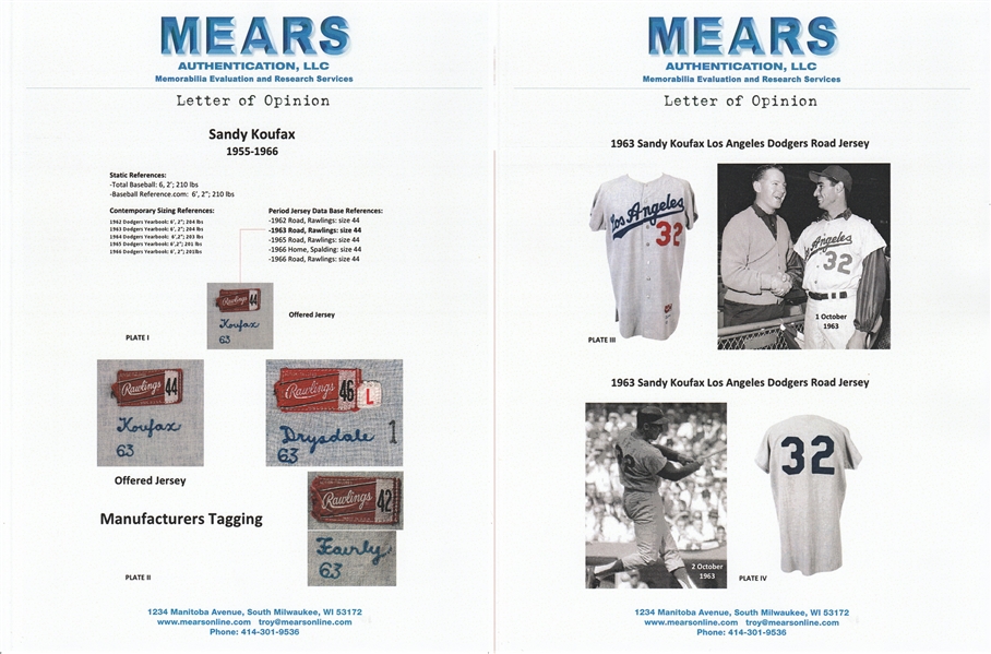 Lot Detail - Sandy Koufax 2015 Los Angeles Dodgers Game Used Jersey w/Dave  Miedema LOA