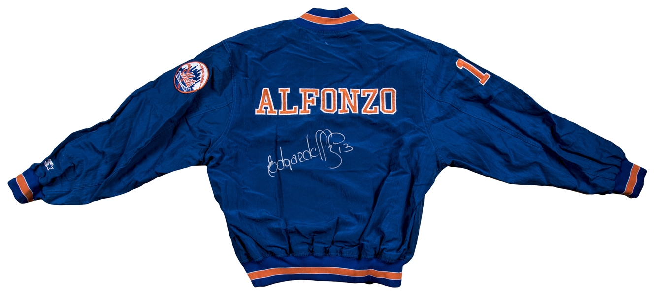 Edgardo Alfonzo player worn jersey patch baseball card (New York Mets, JZ)  2001 Topps Stadium Club Passport #PTMEA