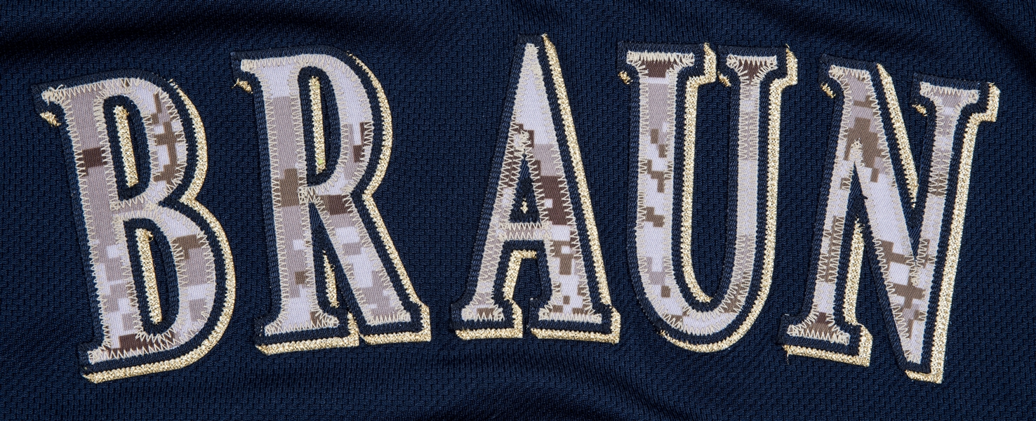 Ryan Braun player worn jersey patch baseball card (Milwaukee Brewers) 2015  Topps Career High #CRHRB