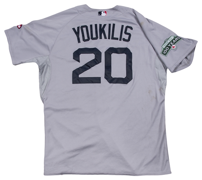 Lot Detail - 2012 Kevin Youkilis Game Used Boston Red Sox Road Jersey Used  On 4/28/2012 (MLB Authenticated & MEARS A10)