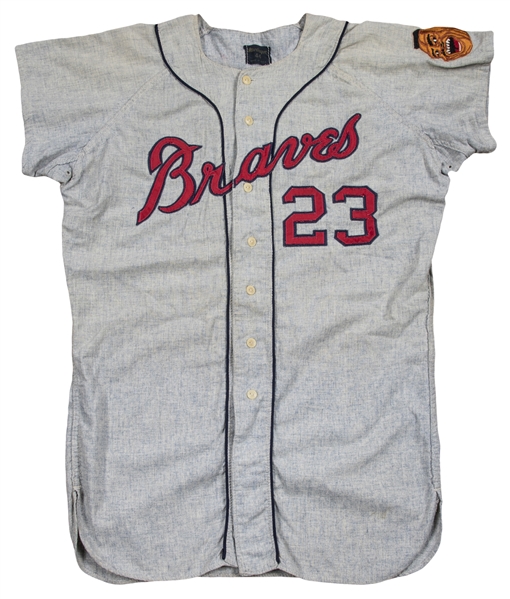 Sold at Auction: 1967 Denny LeMaster Atlanta Braves professional model home  jersey.