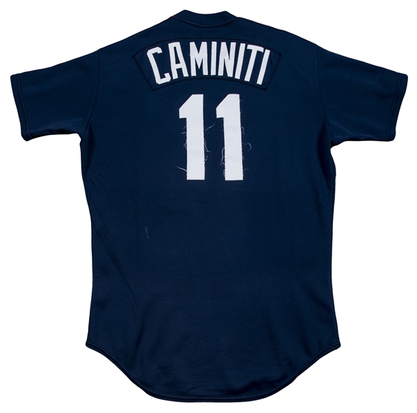 Houston Astros Ken Caminiti #11 Game Issued Navy Jersey Batting