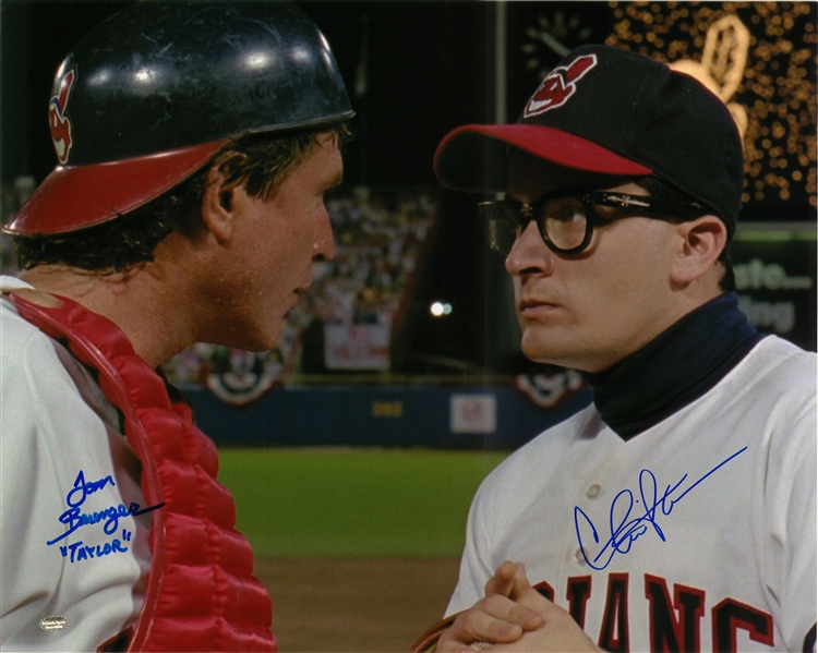 Lot Detail - Lot of (2) Charlie Sheen & Tom Berenger Dual Signed Major  League Talking on the Mound 16x20 Photo and Dennis Haysbert Autographed  Rawlings Baseball Bat (Schwartz)