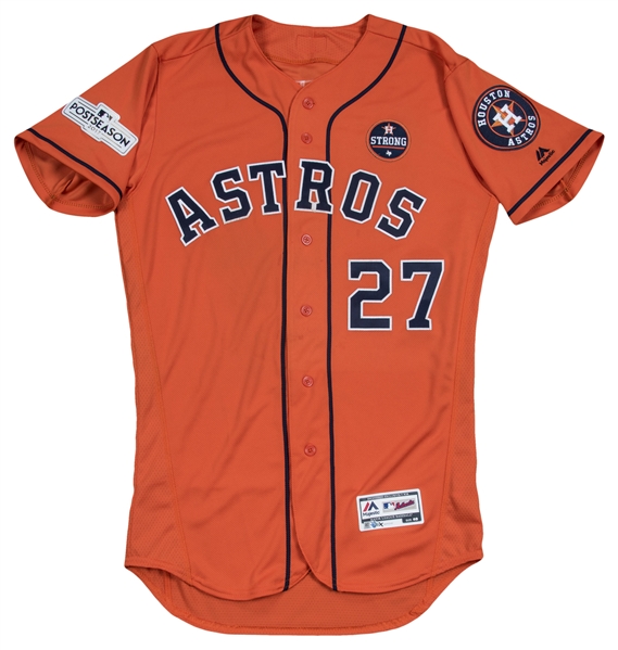 Lot Detail - 2017 Jose Altuve ALCS Game 4 Used Houston Astros Alternate  Road Jersey With Houston STRONG Patch Used on 10/17/17 (MLB Authenticated)