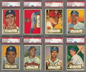 1952 Topps "Low Numbers" PSA-Graded Collection (9 Different) Including Spahn
