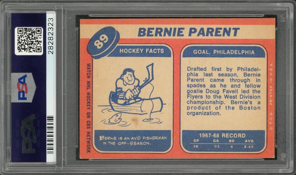 Bernie Parent Autographed Trading Cards, Signed Bernie Parent Inscripted  Trading Cards