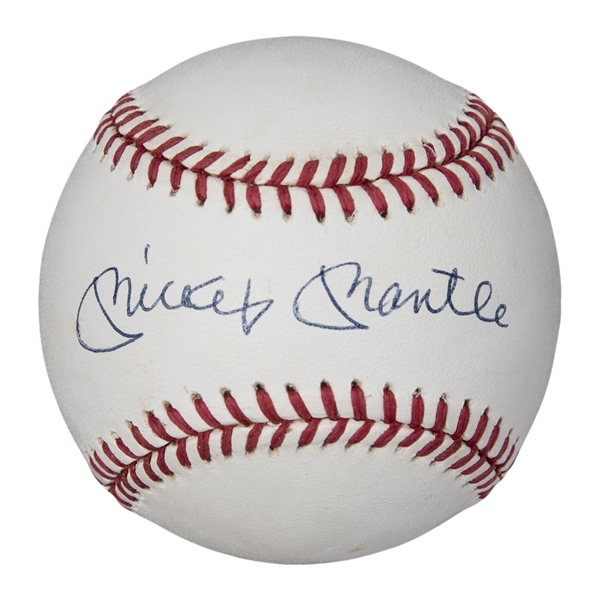 Lot Detail - Mickey Mantle Signed OAL Brown Baseball (Signature PSA/DNA GEM  MINT 10)