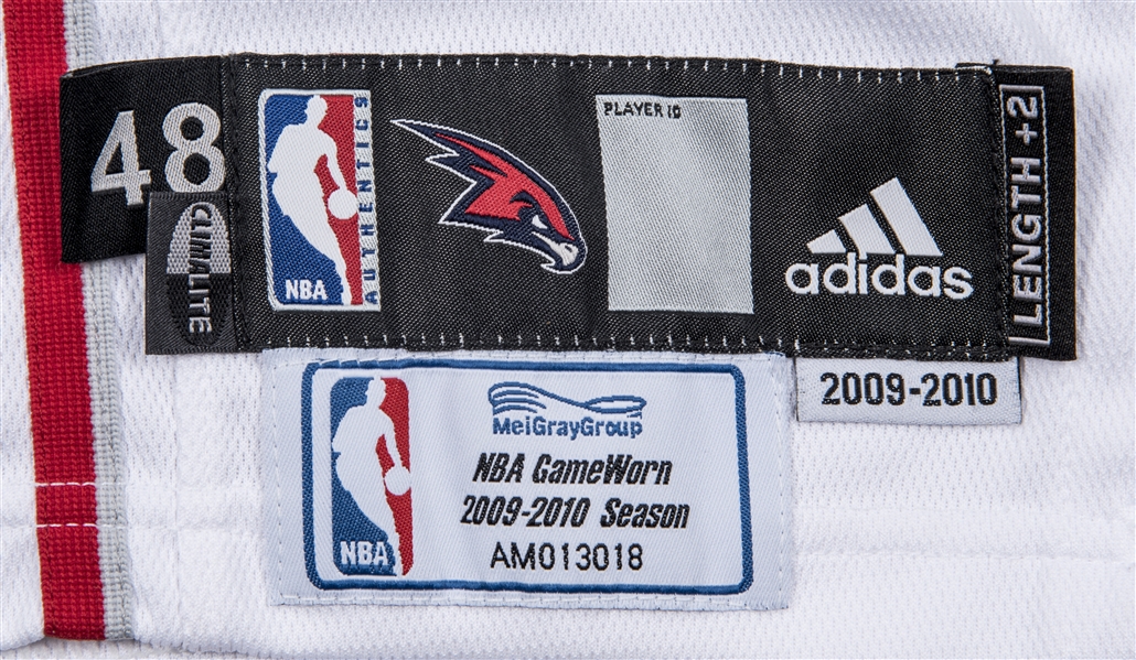 Lot Detail - 2009-10 Jamal Crawford Game Used Atlanta Hawks Home Jersey  Also Used For Round 2 Playoffs (Hawks/MeiGray)