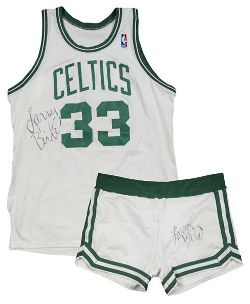 larry bird jersey and shorts