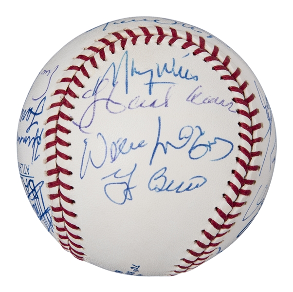 Willie Mays 70th Birthday Signed Baseball Hank Aaron Ernie Banks Stan  Musial JSA