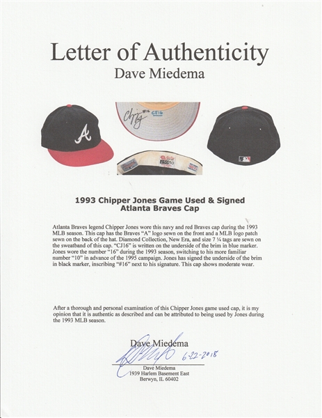Chipper Jones signed 2012 Atlanta Braves Navy Jersey w/ Retirement Patch  BECKETT