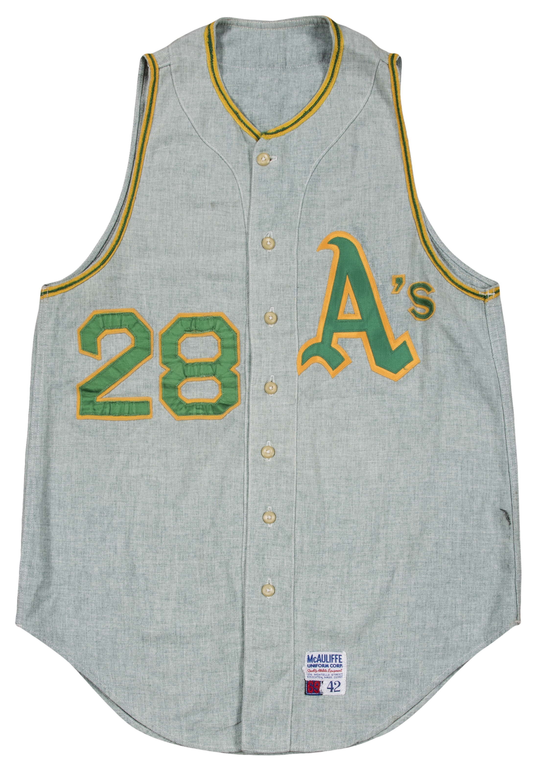 Lot Detail - 1969 George Lauzerique Game Used Oakland A's Grey ...