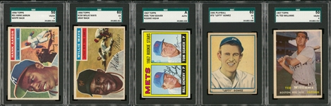 1941-1967 Topps and Play Ball Hall of Famers SGC-Graded Collection (5 Different)