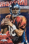 Peyton Manning Signed Stretched Canvas Denver Broncos 27 1/2 x 41 1/2 Giclee  By Stephen Holland (Beckett & Mounted Memories)