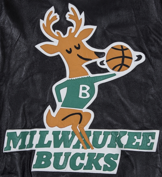 Lot Detail Kareem Abdul Jabbar Personally Owned Customized Milwaukee Bucks Jeff Hamilton Leather Jacket Abdul Jabbar Loa