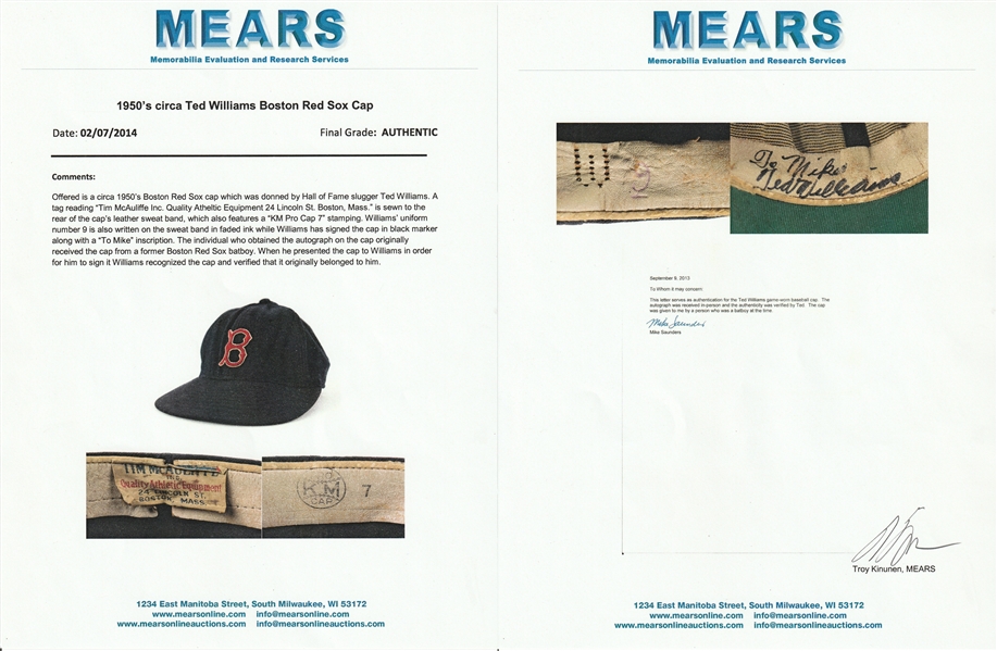 Lot Detail - Late 1950's Washington Senators Game Used Hat