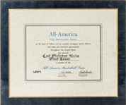 1967 All-America Basketball Team Award Presented To Lew Alcindor (Abdul-Jabbar LOA)