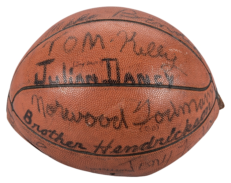 1964 Power Memorial Academy Basketball Team Signed Basketball Presented To Lew Alcindor For Scoring, 2,000 Points (Abdul-Jabbar LOA)