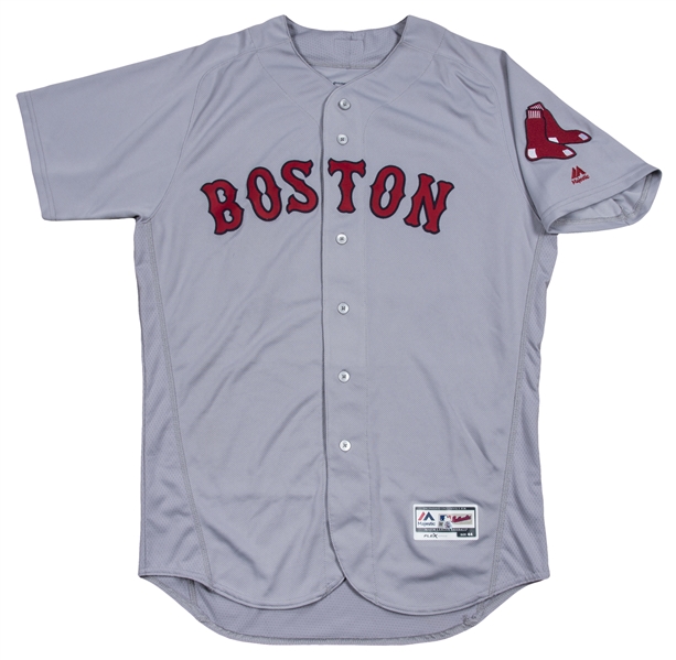 Mookie Betts #50 Game Used Red Home Alternate Jersey