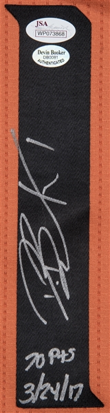 Devin Booker Phoenix Suns Signed Autographed Orange #1 Jersey