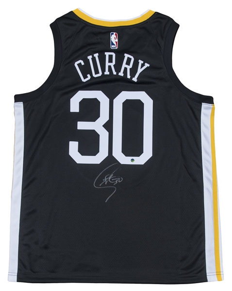 Curry Golden State Warriors Black City Edition Jersey Swingman Sz 48