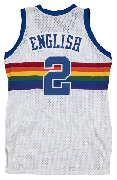 90s Denver Nuggets 2 Alex English NBA Rainbow Basketball 