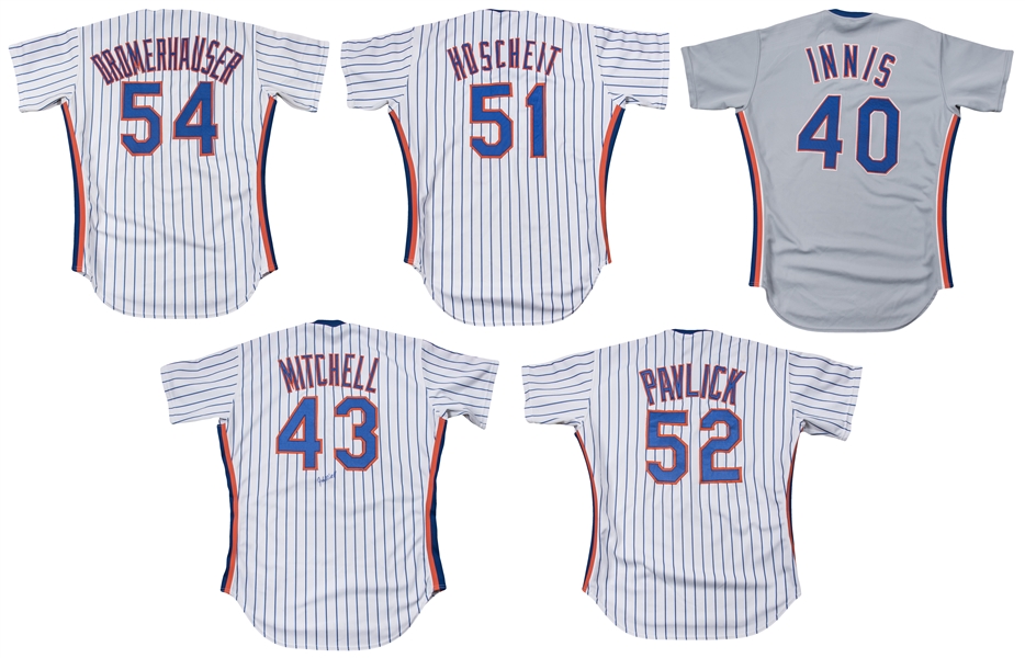 Lot Detail - Lot of (5) 1987-1989 New York Mets Game Used Home